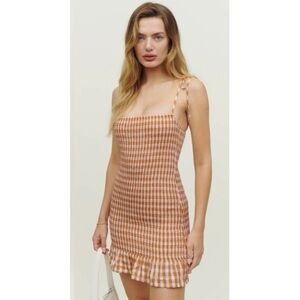 Reformation Gemini Gingham Mini Dress New Large